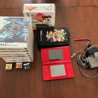 Nintendo DS rosso + giochi + accessori