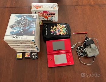 Nintendo DS rosso + giochi + accessori