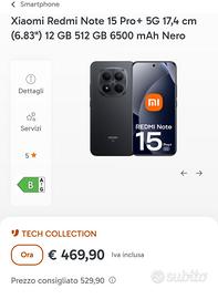 Xiaomi Redmi note 15 pro+ 12 GB RAM 512 GB memoria