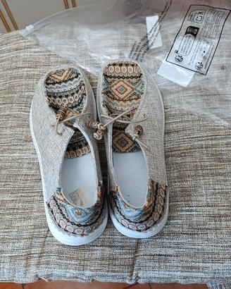 Scarpe mocassini estivi in tela stile Hey Dude,