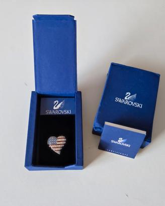 Spilla originale Swarovski cuore bandiera USA