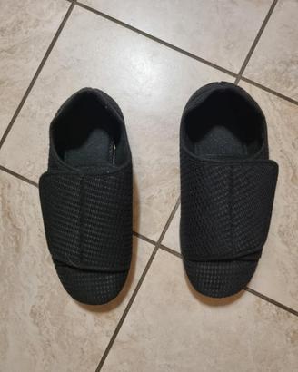 pantofola ortopedica nera chiusure velcro