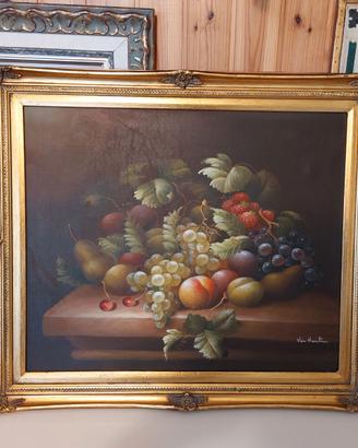 Quadro Natura Morta olio su tela di Van Hunt 72x62