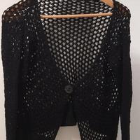 Giacca/maglioncino/cardigan rete donna nero. Tagli
