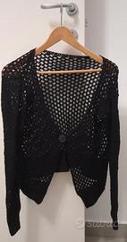 Giacca/maglioncino/cardigan rete donna nero. Tagli