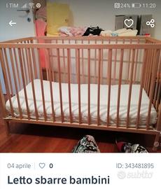 letto con sbarre per bambini