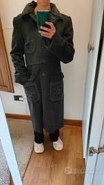 cappotto vintage lungo di lana