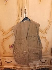 Gilet uomo verde militare con tasche