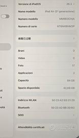 Apple iPad Air 5ª Generazione 64GB Wi-Fi -