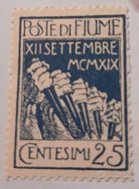 Fiume 1920- ingresso legionari - 25 ct indaco