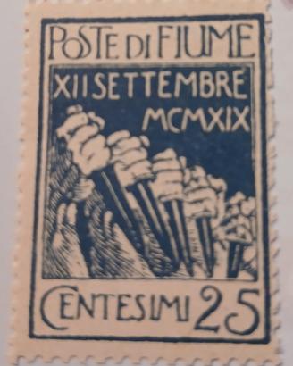 Fiume 1920- ingresso legionari - 25 ct indaco