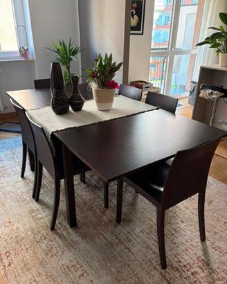 Set in blocco: Tavolo LEMA allungabile, 6 sedie, m