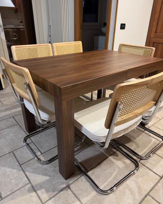Tavolo Allungabile, 120(200)x80 cm in legno noce