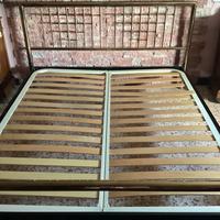 Letto matrimoniale in ottone più rete