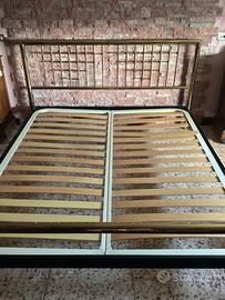 Letto matrimoniale in ottone più rete
