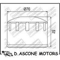 Champion - Filtro olio Champion COF084 Piaggio Bev