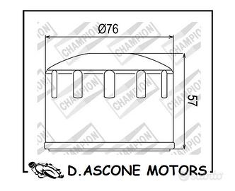 Champion - Filtro olio Champion COF084 Piaggio Bev