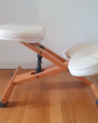 sedia ergonomica posturale in legno regolabile