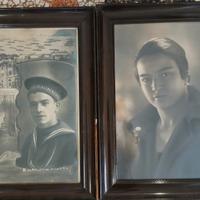 coppia quadri foto antiche anni '20