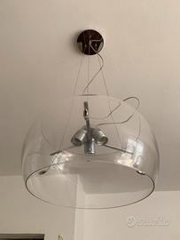 Lampadario moderno tondo in vetro