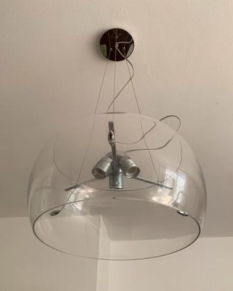 Lampadario moderno tondo in vetro