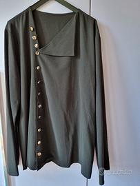 camicia nera,bottoni dorati