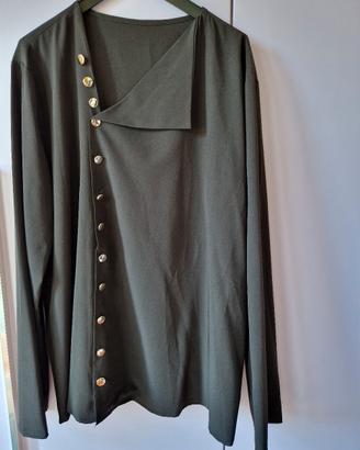 camicia nera,bottoni dorati
