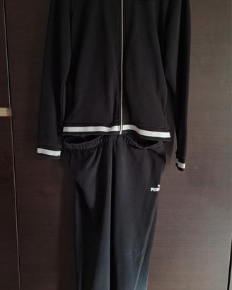 Lotto/set tuta nera sportiva Puma felpa pantaloni