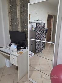 scarpiera a specchio bianca 5 scomparti