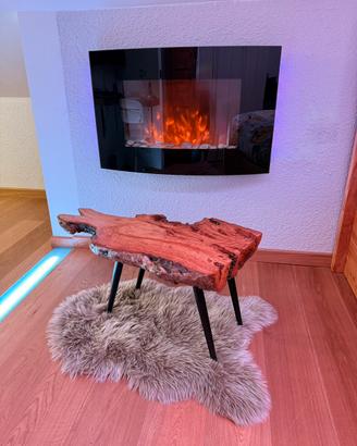 Tavolino artigianale in legno massello pezzo unico