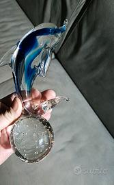 Delfino in vetro di Murano 20 x 8 cm