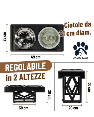 Ciotola per animali anti ingozzamento