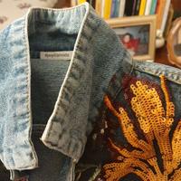 Giubotto Jeans con pailletes multicolore