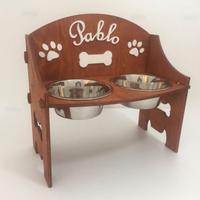 Supporto Ciotole Personalizzato con 2 ciotole