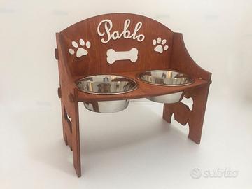 Supporto Ciotole Personalizzato con 2 ciotole