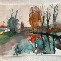 Acquarello paesaggio