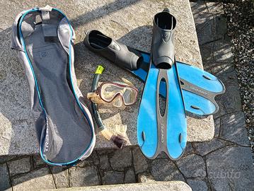 Set Pinne+maschera completa di boccaglio 