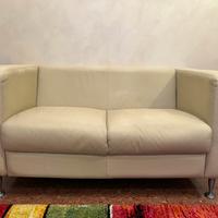 Divano in vera pelle Kubik beige