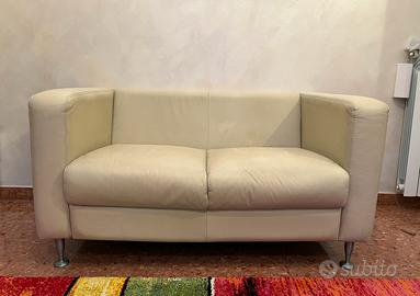 Divano in vera pelle Kubik beige