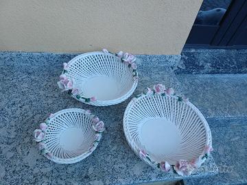 Set di n. 3 centrotavola in ceramica 