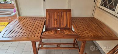 Tavolo da giardino/terrazzo allungabile in  Teak