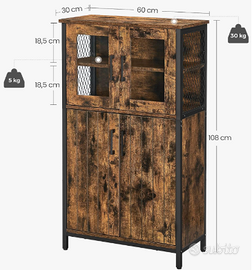 Mobiletto per Salotto Cucina, Stile Industriale