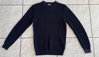 Maglione uomo girocollo blue waffle