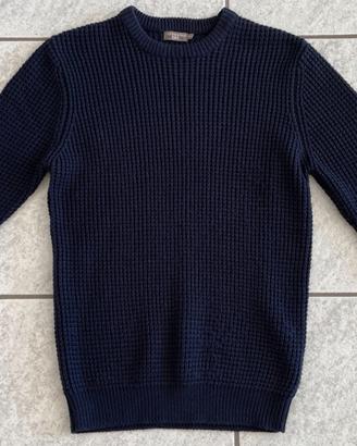 Maglione uomo girocollo blue waffle