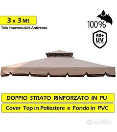 telo copertura gazebo modello roma