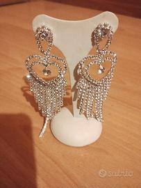 orecchini pendenti strass cuore