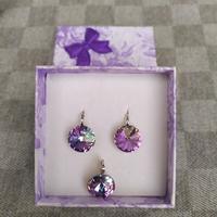 Parure orecchini/ciondolo in argento con Swarovski