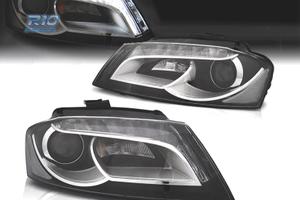 FARI PER AUDI A3 8P 08-12 TRU DRL FONDO NERO