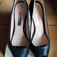 Scarpe spuntate serigrafato nero tacco 10 - n.37