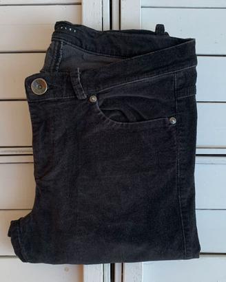 Pantaloni Donna Sisley Tg. 44 Nero Cotone